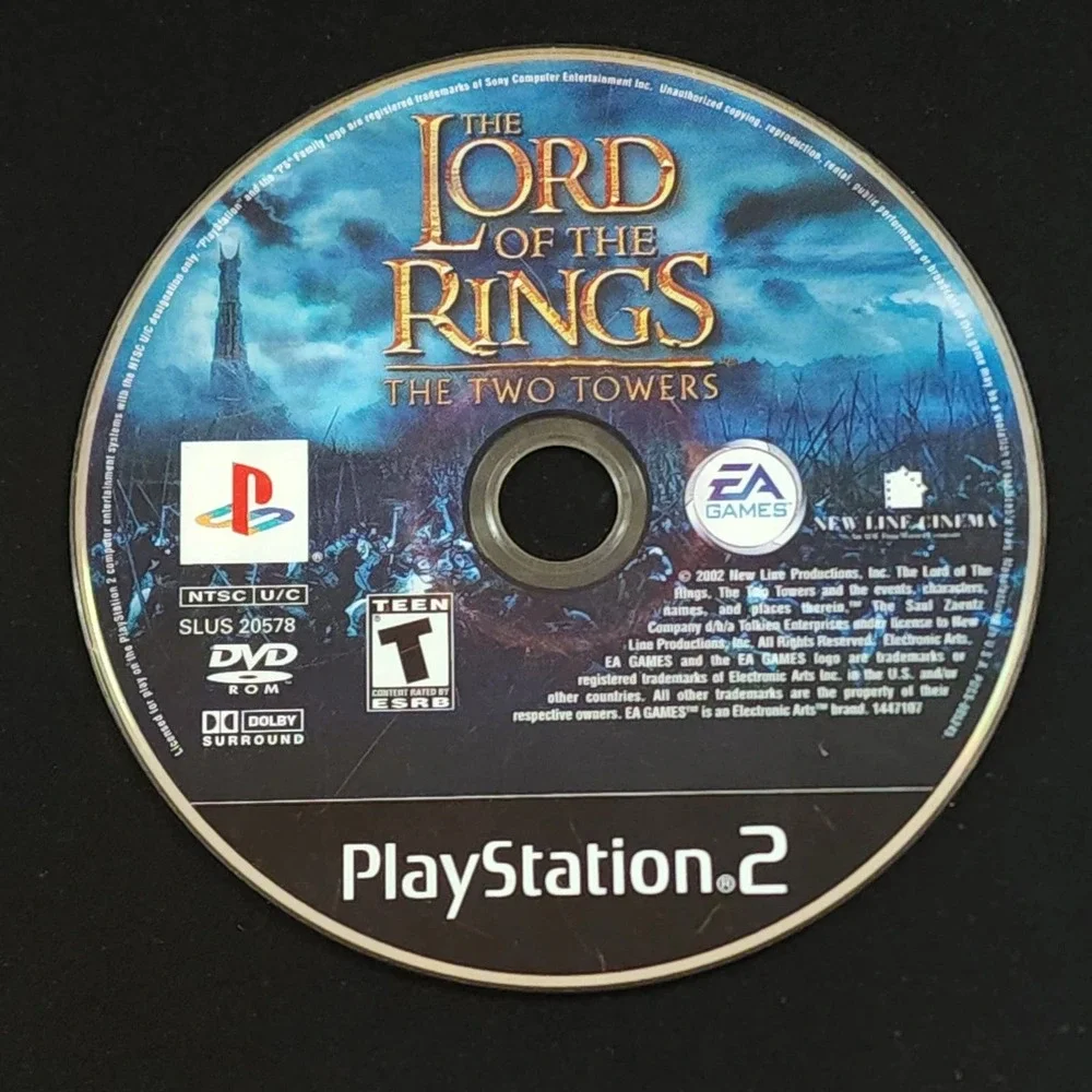 The Lord of the Rings The Two Towers PS2 PlayStation 2 SLUS 20578 Disc Only